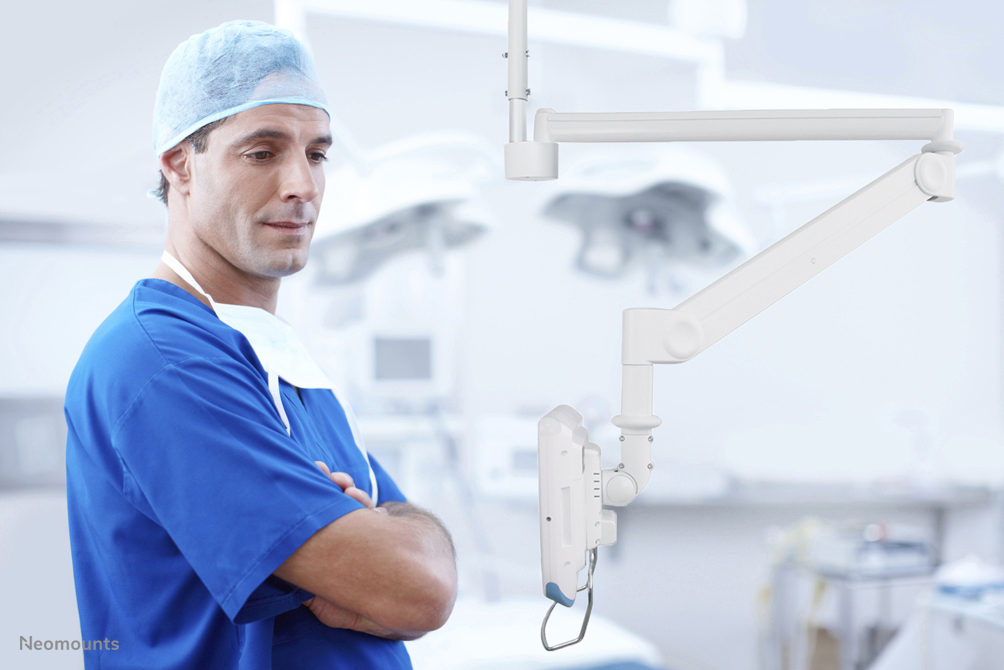 Neomounts FPMA-HAC100 Support plafond pour écran médical 10-24" - h0-170 cm - ressort à gaz